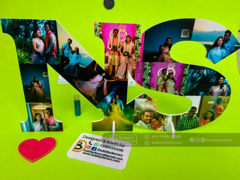 Couple alphabets masked photos - Bubbly Decors
