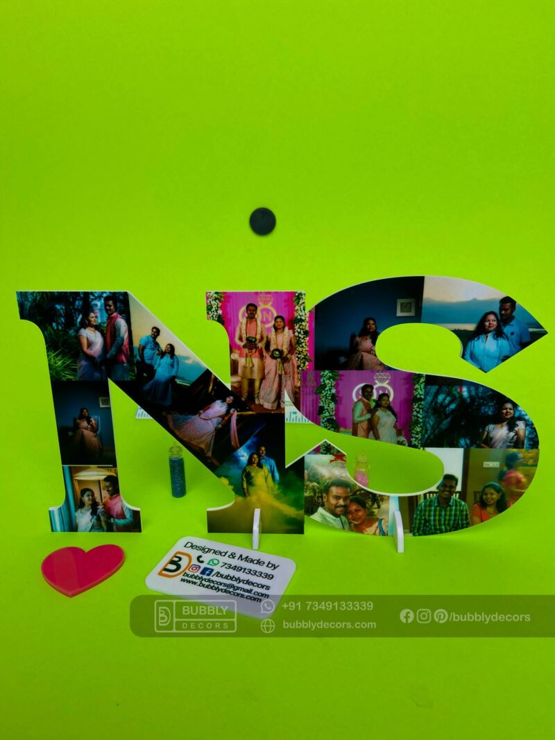Couple alphabets masked photos - Bubbly Decors