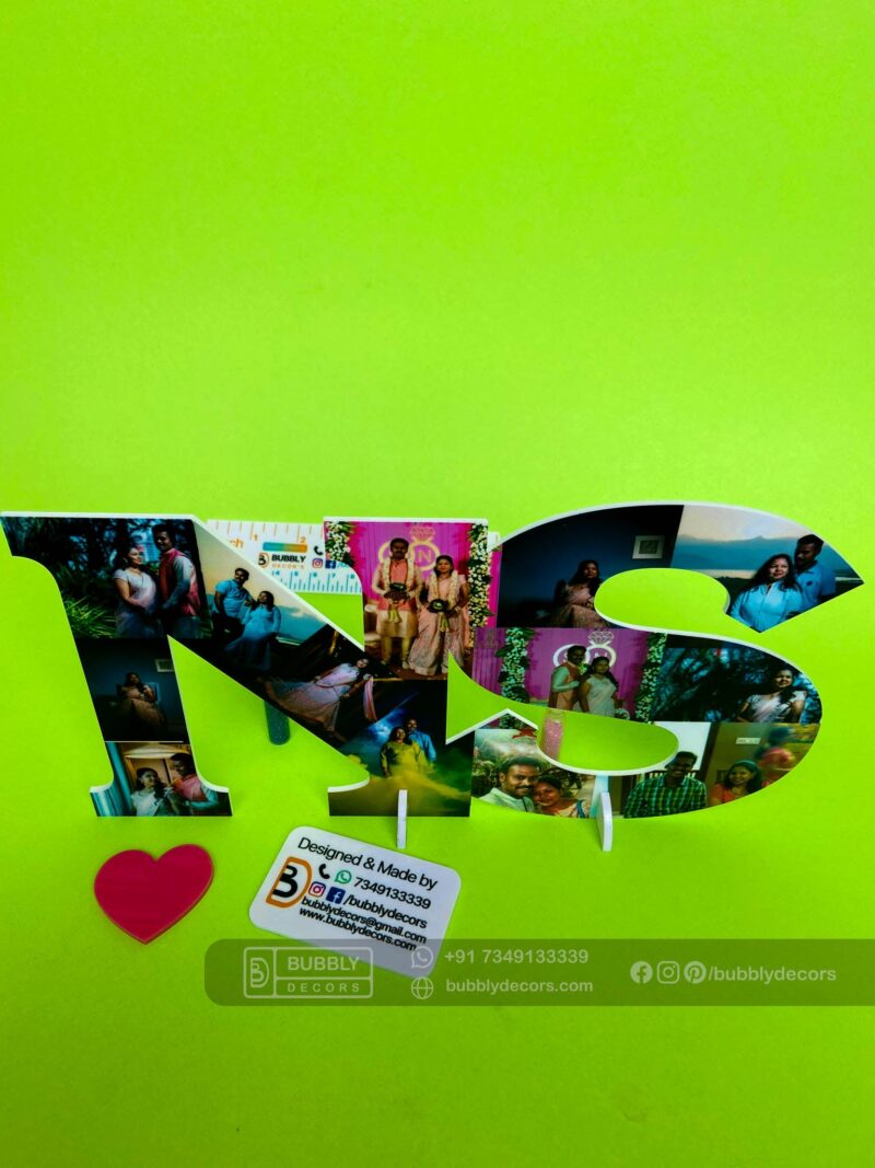 Couple alphabets masked photos - Bubbly Decors