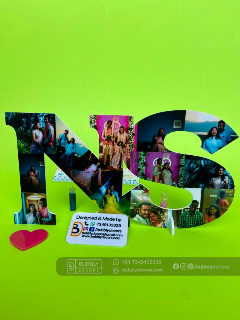 Couple alphabets masked photos - Bubbly Decors