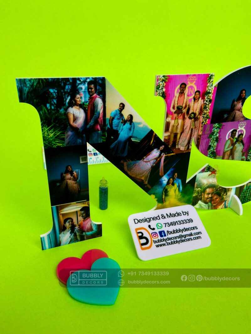 Couple alphabets masked photos - Bubbly Decors