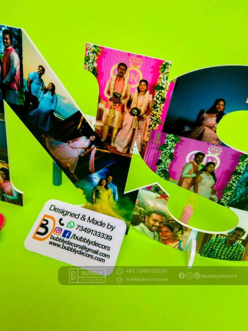 Couple alphabets masked photos - Bubbly Decors