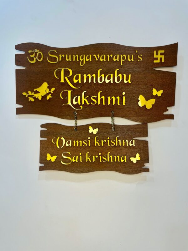 Wooden name board 2 step - Bubbly Decors