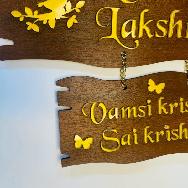 Wooden name board 2 step - Bubbly Decors