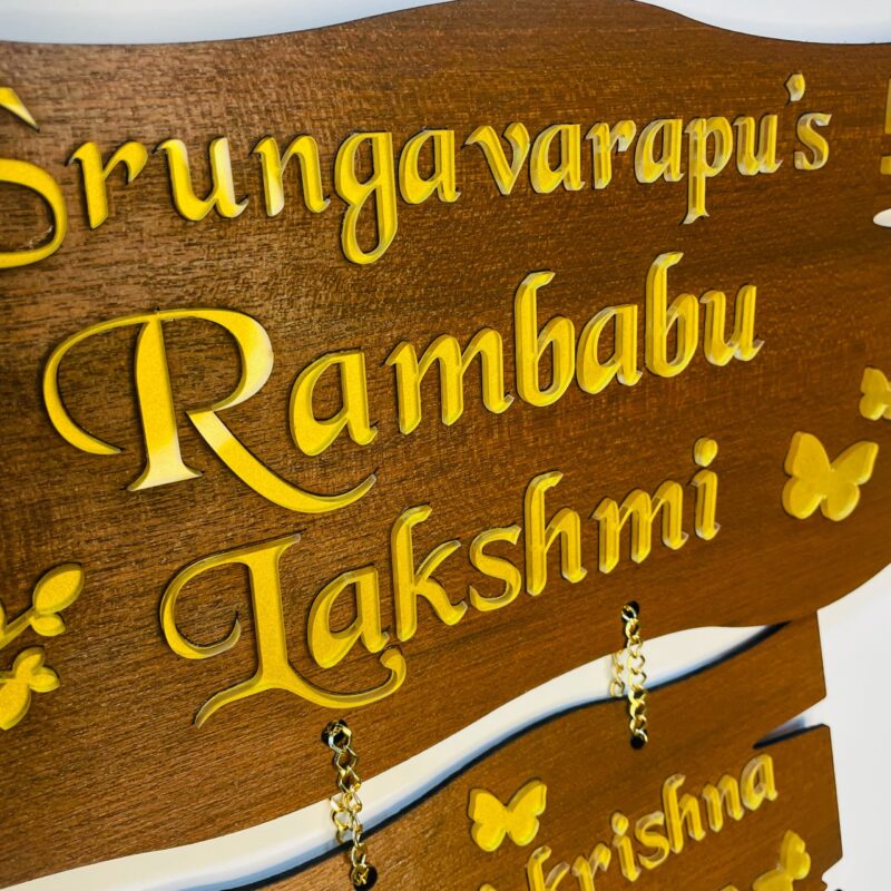 Wooden name board 2 step - Bubbly Decors