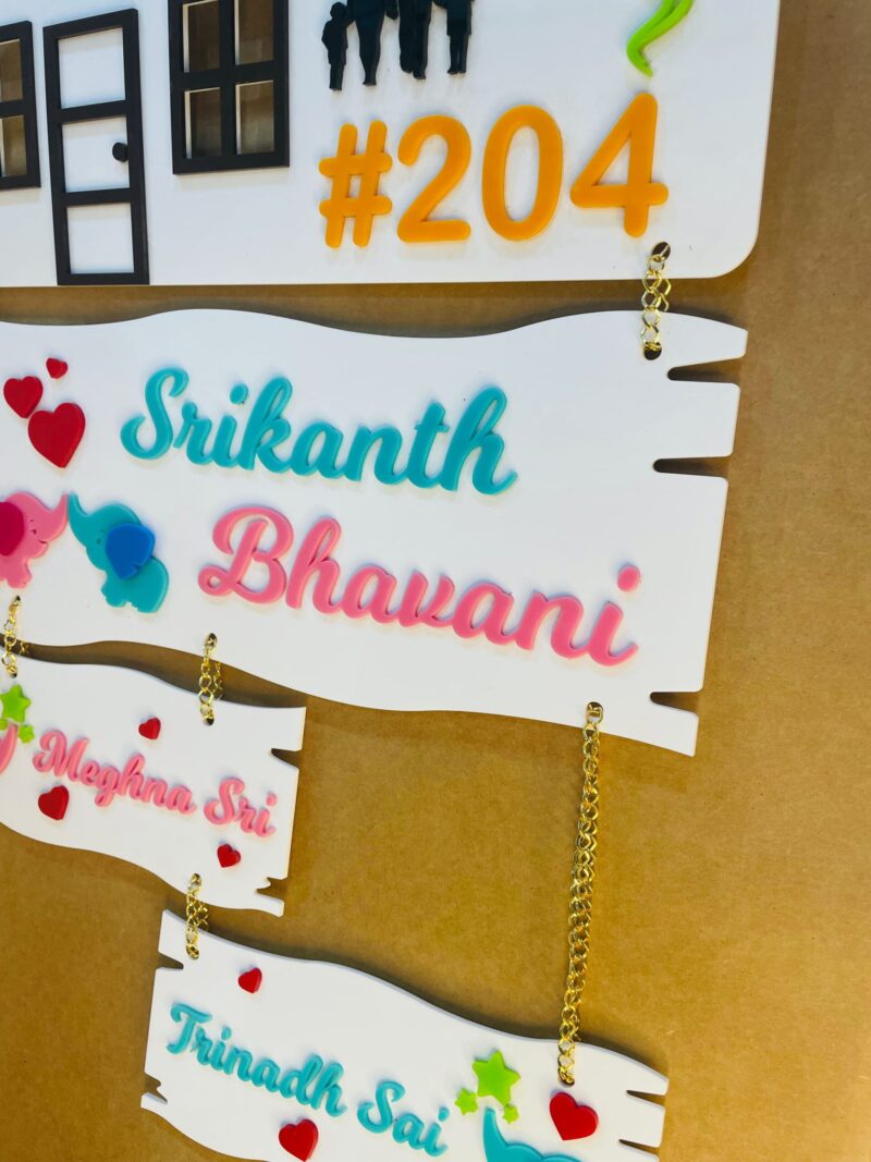Name Board Family Acrylic - Bubbly Decors