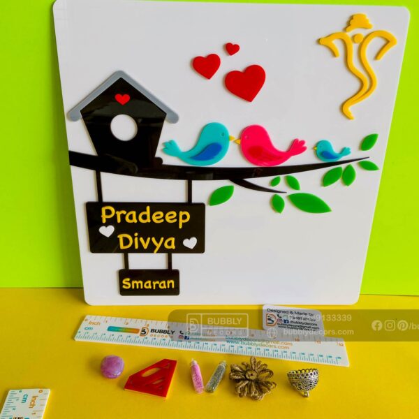 Name board bird themed - Bubbly Decors