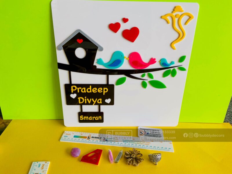 Name board bird themed - Bubbly Decors