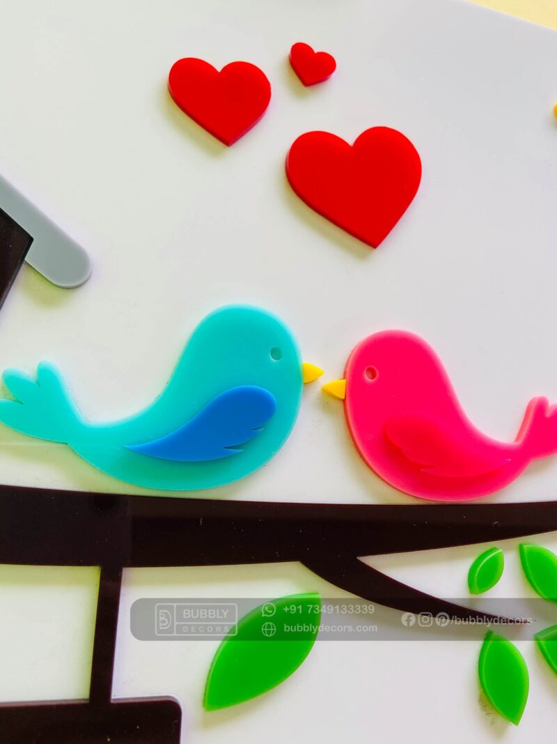 Name board bird themed - Bubbly Decors