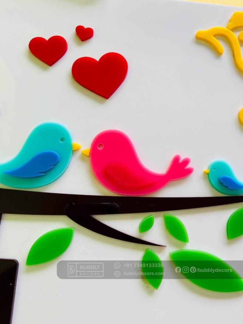 Name board bird themed - Bubbly Decors