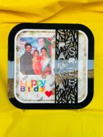 Pattern Square frame with photo and name - Bubbly Decors