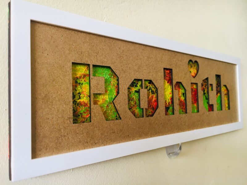 Name Frame silhouette - Bubbly Decors