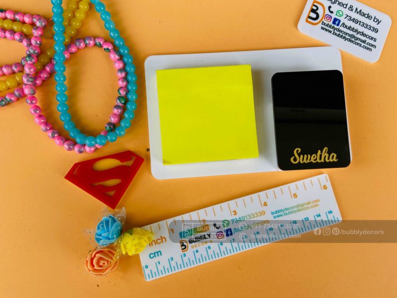 Magnetic note pad pen holder - Bubbly Decors