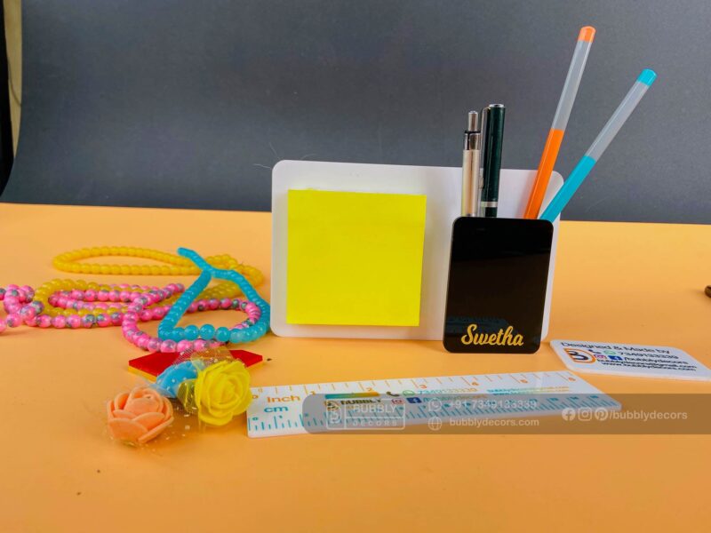 Magnetic note pad pen holder - Bubbly Decors