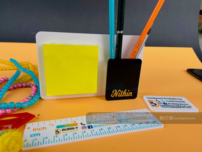Magnetic note pad pen holder - Bubbly Decors