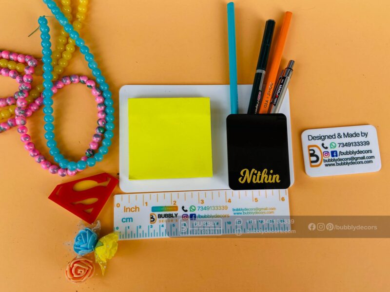 Magnetic note pad pen holder - Bubbly Decors