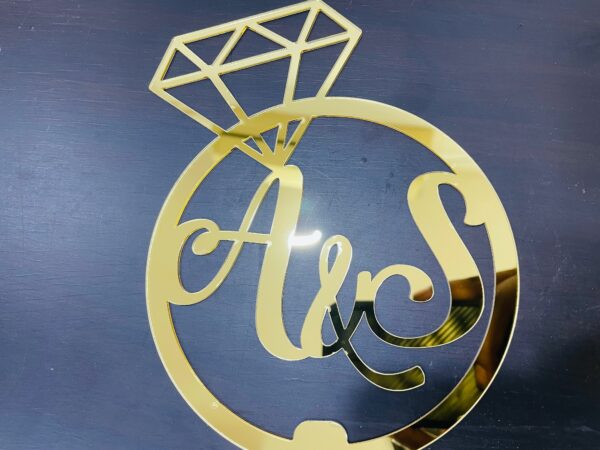 cake topper couple letters diamond - Bubbly Decors