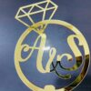 cake topper couple letters diamond - Bubbly Decors