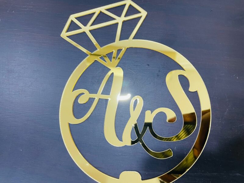 cake topper couple letters diamond - Bubbly Decors