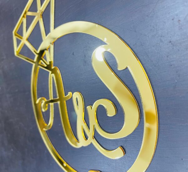cake topper couple letters diamond - Bubbly Decors