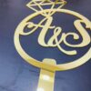 cake topper couple letters diamond - Bubbly Decors