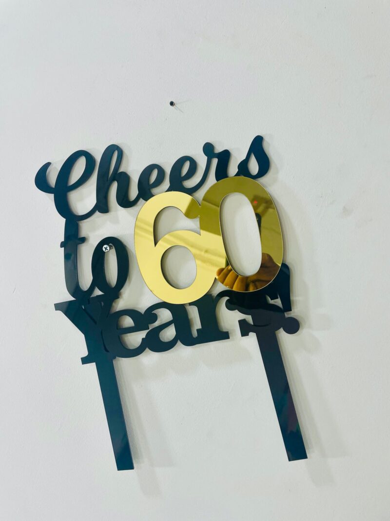 Cake topper 60 years - Bubbly Decors