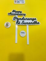cake topper anniversary with names - Bubbly Decors