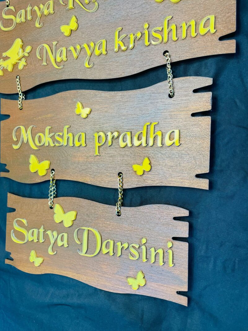 Name Board couple and 2 kids - Bubbly Decors