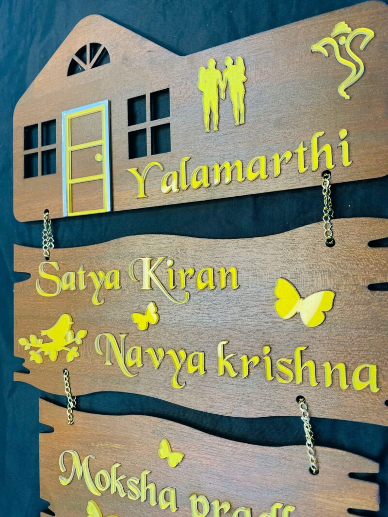 Name Board couple and 2 kids - Bubbly Decors