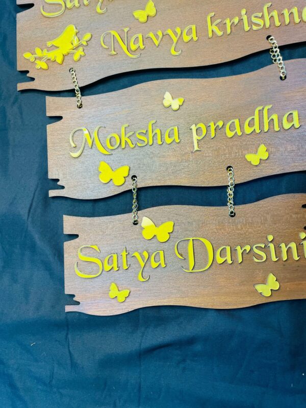 Name Board couple and 2 kids - Bubbly Decors