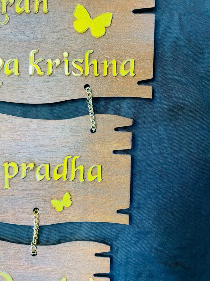 Name Board couple and 2 kids - Bubbly Decors