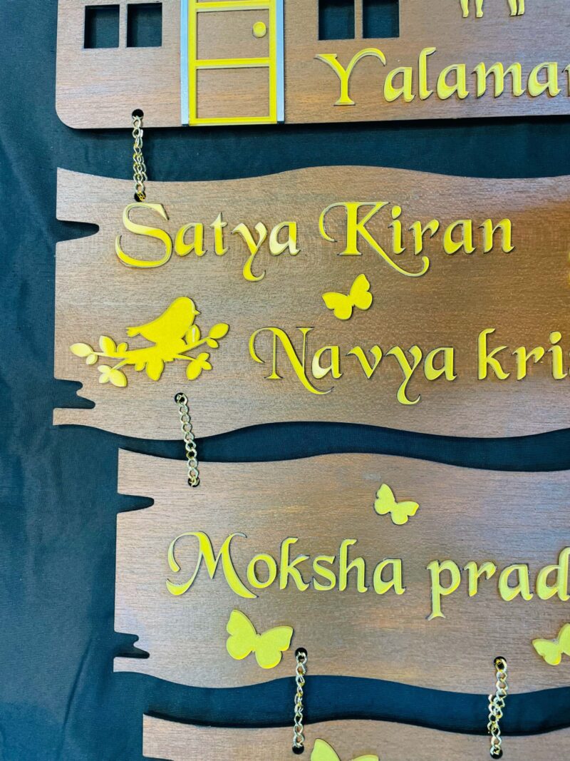 Name Board couple and 2 kids - Bubbly Decors