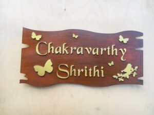 Name Board Wood Veneer - Bubbly Decors