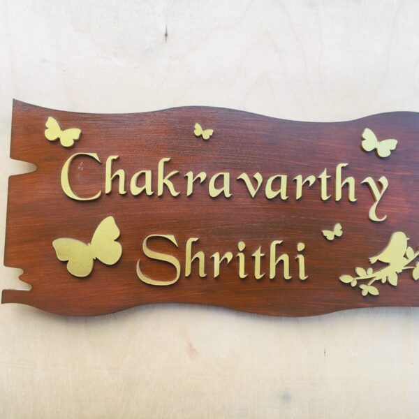 Name Board Wood Veneer - Bubbly Decors