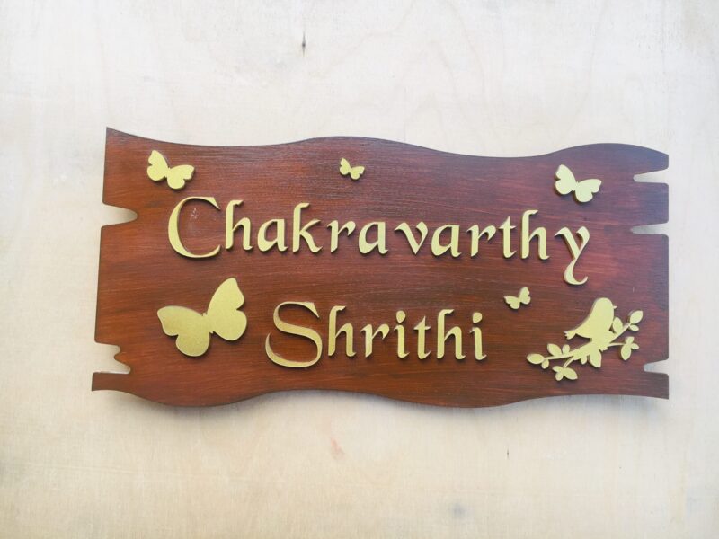 Name Board Wood Veneer - Bubbly Decors