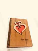 double hearts wood greeting - Bubbly Decors