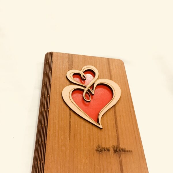 double hearts wood greeting - Bubbly Decors