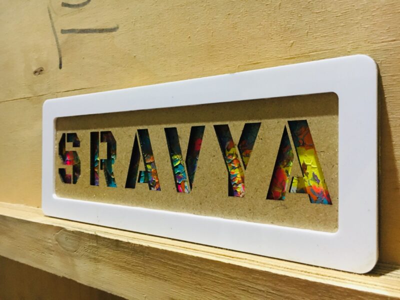 Name Frame silhouette - Bubbly Decors