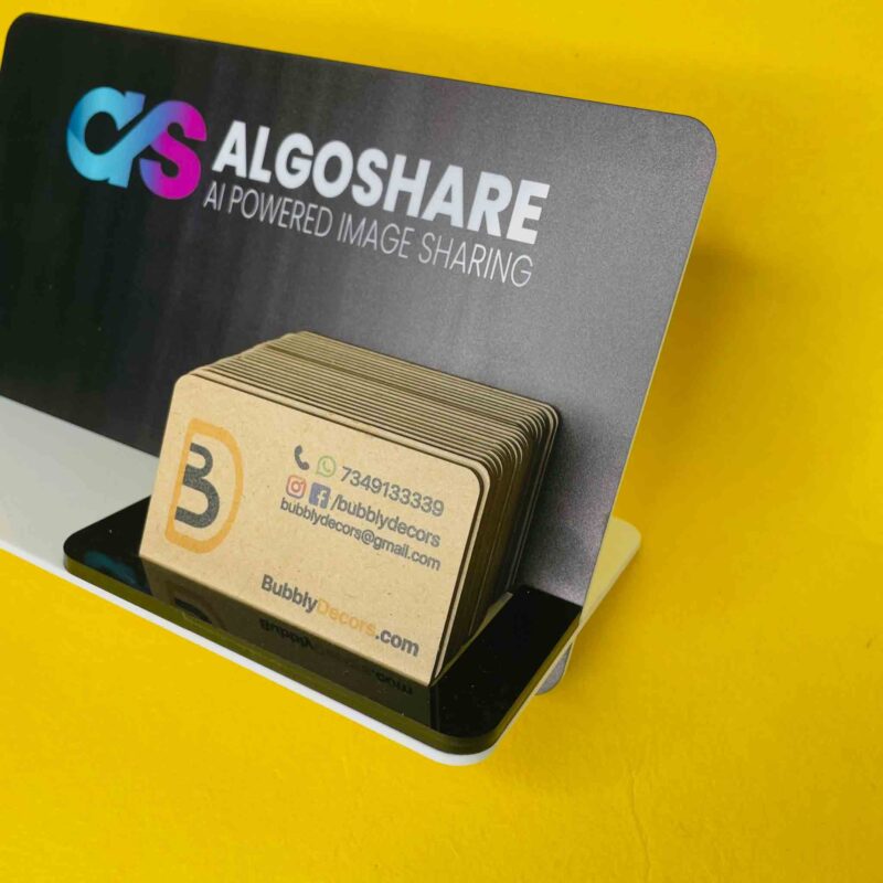 Visiting cards stand with brand or name - Bubbly Decors