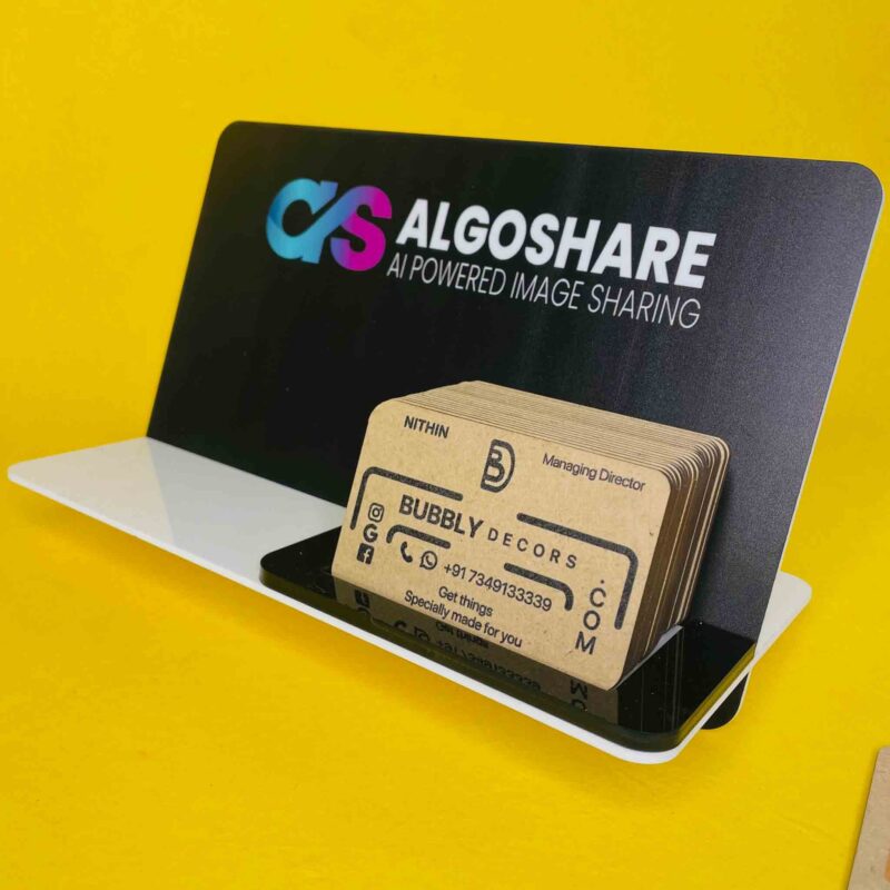 Visiting cards stand with brand or name - Bubbly Decors