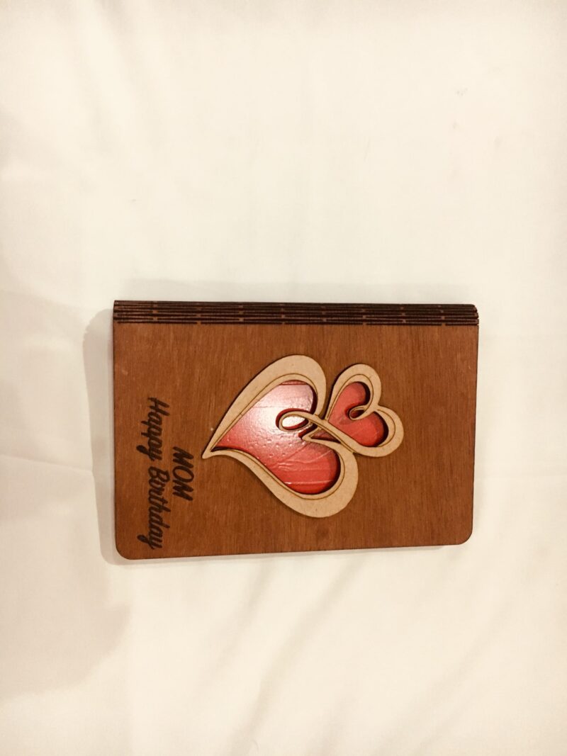 double hearts wood greeting - Bubbly Decors