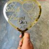 Cake topper heart couple names - Bubbly Decors