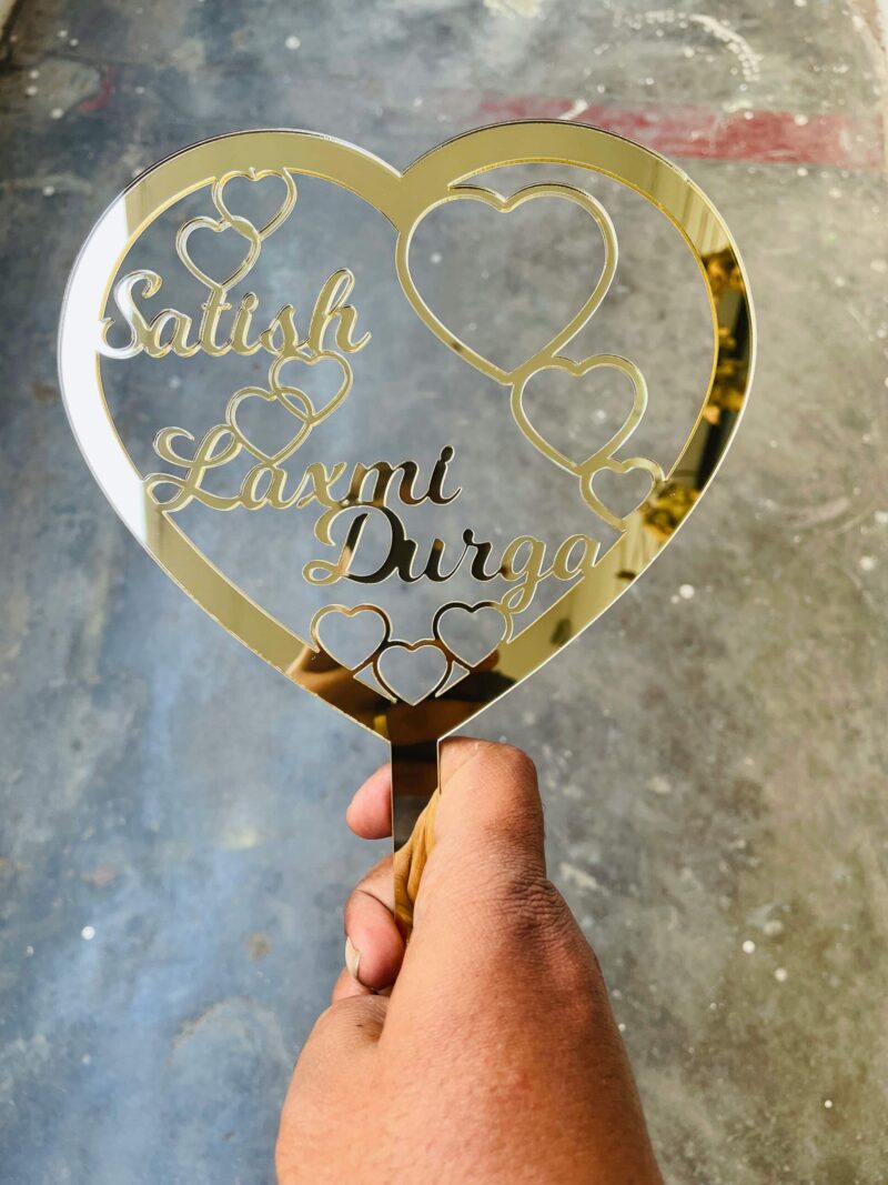 Cake topper heart couple names - Bubbly Decors