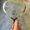 Cake topper heart couple names - Bubbly Decors