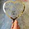 Cake topper heart couple names - Bubbly Decors