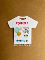 Birthday invitation shirt model - Bubbly Decors