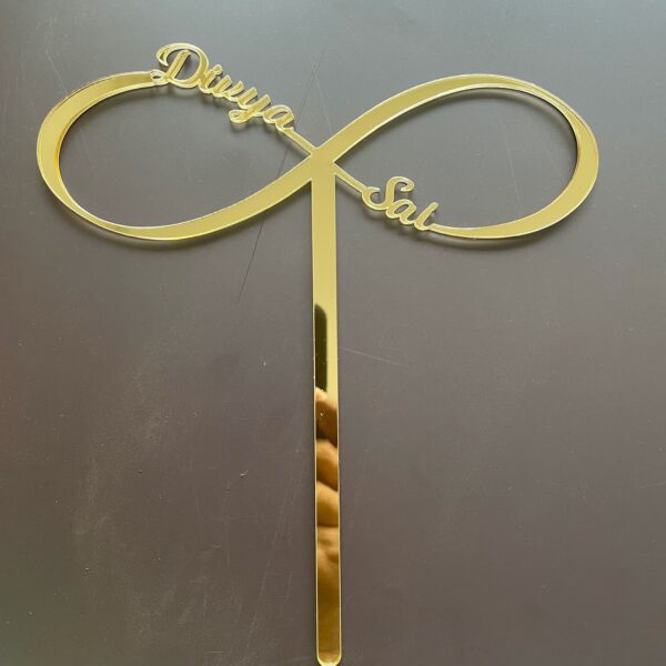 cake topper infinity symbol with names - Bubbly Decors