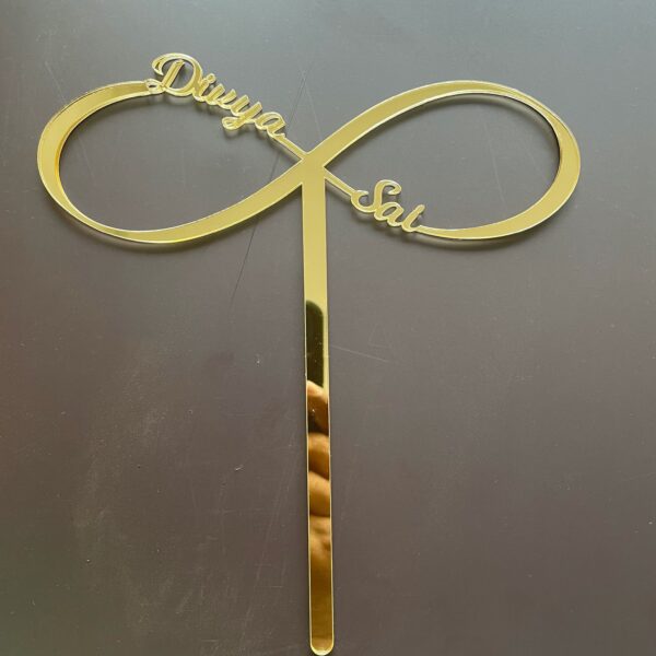 cake topper infinity symbol with names - Bubbly Decors
