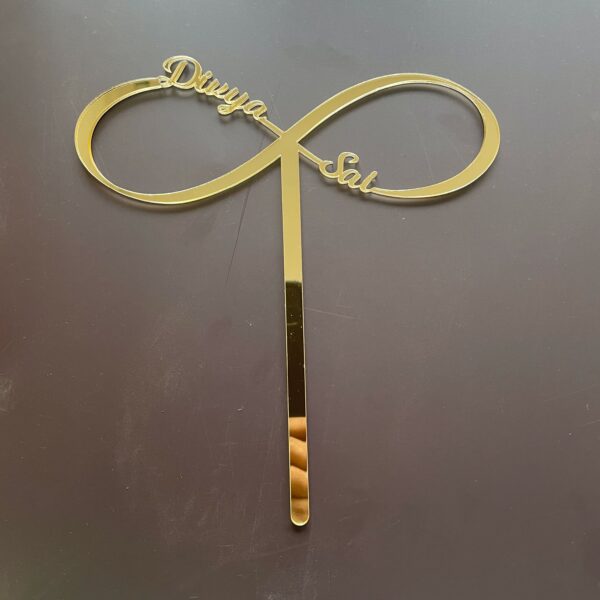 cake topper infinity symbol with names - Bubbly Decors