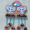baby details frame two elephants themed - Bubbly Decors